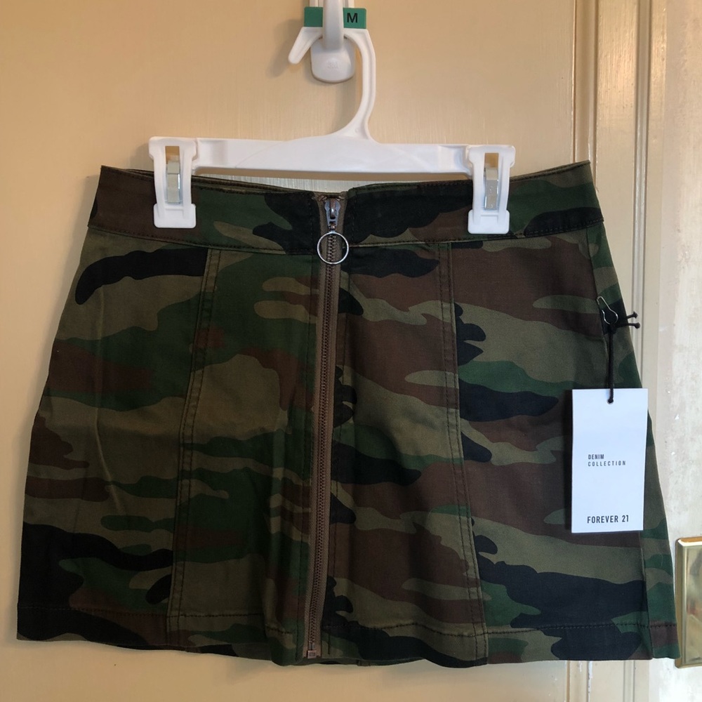 Denim camo mini skirt